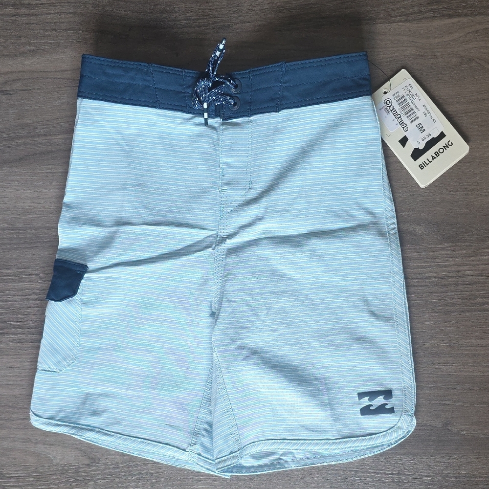 Billabong Kids Blue & White Striped Shorts
